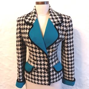 VTG 92 Ann Taylor wool blend Houndstooth blazer. Size 2.